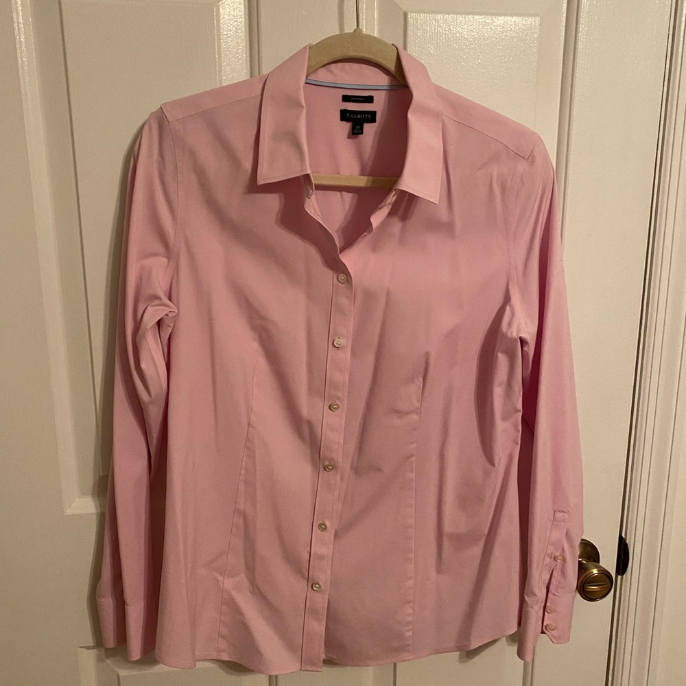 Talbots Pink Button-Up Shirt
